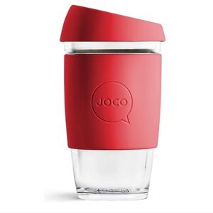 JOCO 16oz Travel Friendly Borosilicate Reusable Classic Glass Coffee Cup